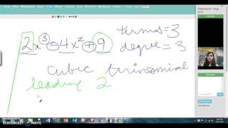 Classifying Polynomials By Degree & Number of Terms.