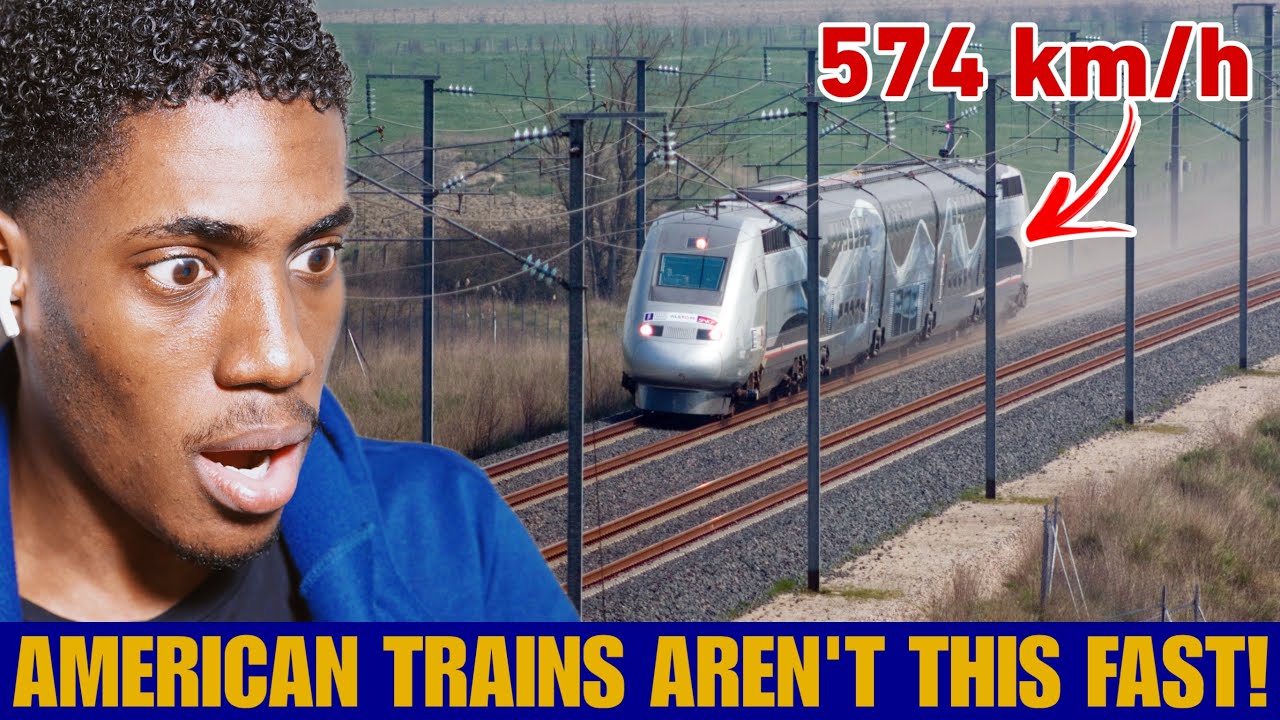 American Reacts to The fastest Train in Europe || French rail speed record 574 km/h 