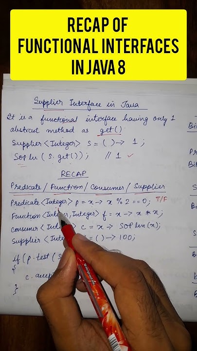 Recap of functional interfaces in Java 8 #java #javaprogramming # ...