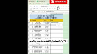 How to Calculate Age from Date of Birth in Excel | Easy Formula Explained (Step by Step)
