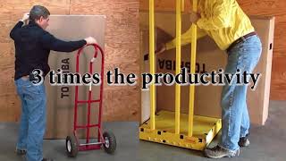 Yellow Safety Dolly compared to Hand Truck and Flat Cart