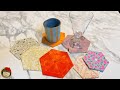 一枚の布で作る六角形のコースター【ハギレ活用】