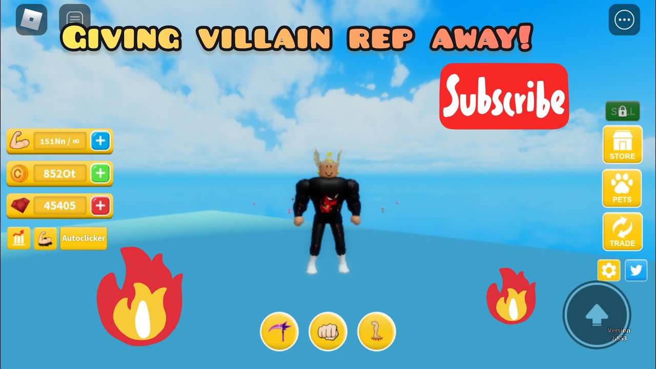 Giving villain rep away! |27 ud |Roblox Workout island 🏝