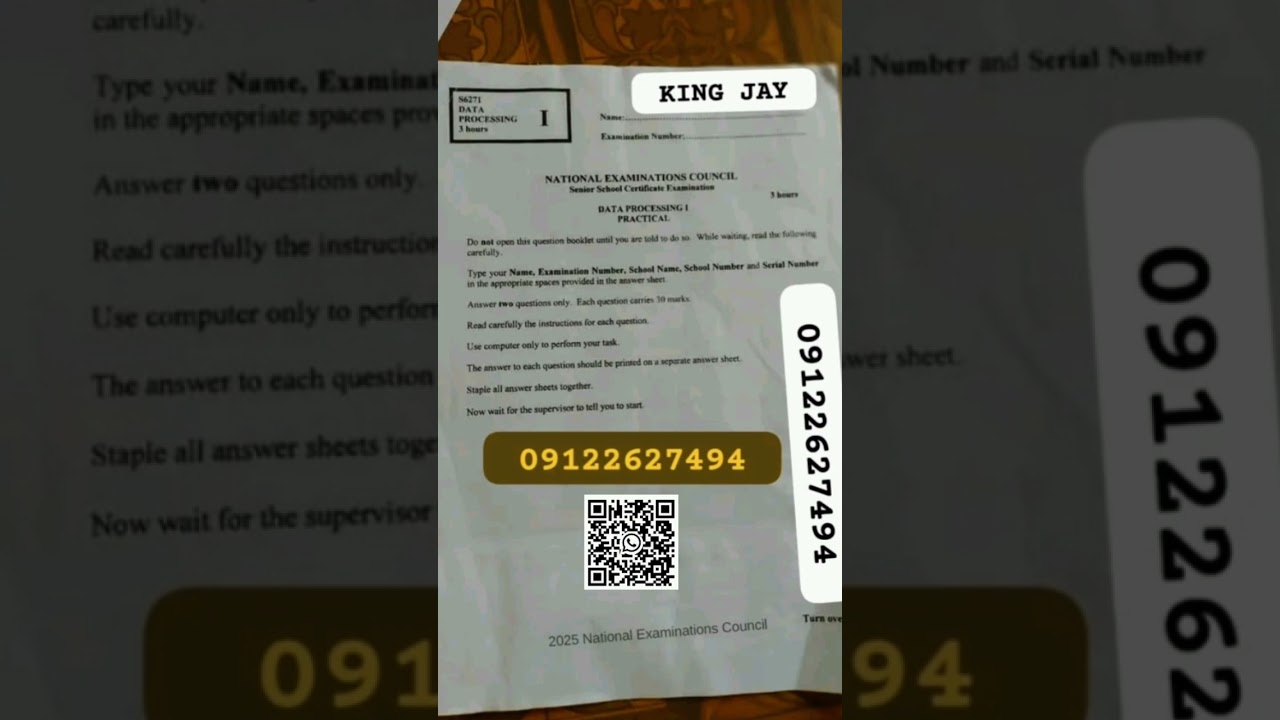 Neco 2025 data processing questions and answers #neco #neco2025 #wassce
