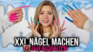 Ich mache mir die längsten Nägel ever und muss 24h damit überleben 💅🏼