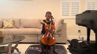 J. B. Breval Cello Sonata in C Major - I. Allegro played with 7-year-old Wharton Huang