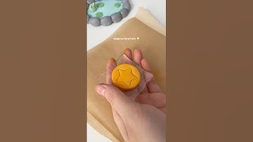 DIY clay dalgona keychain (squid game inspired) #clay #squidgame #claycraft
