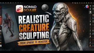 Realistic Creature Sculpting in Nomad Sculpt | From Sphere to Monster