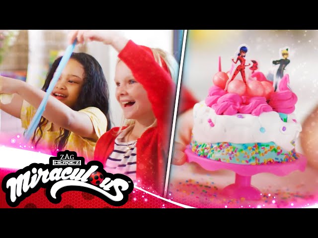 Miraculous Ladybug Sprinkles n' Slimy Birthday Cake, Slime Kit with Cake  Stand, Light Clay, Toppings, Decorations and Cooking Tools