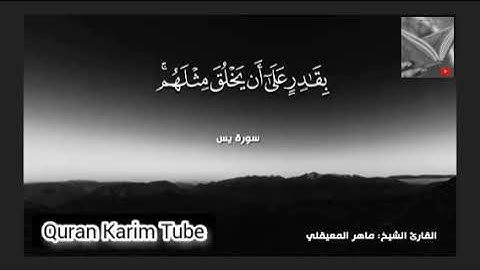 تلاوة خاشعة وآيات مباركة من سورة يٓس📚/القارئ ماهر المعيقلي/حالات واتس أب دينية.💞