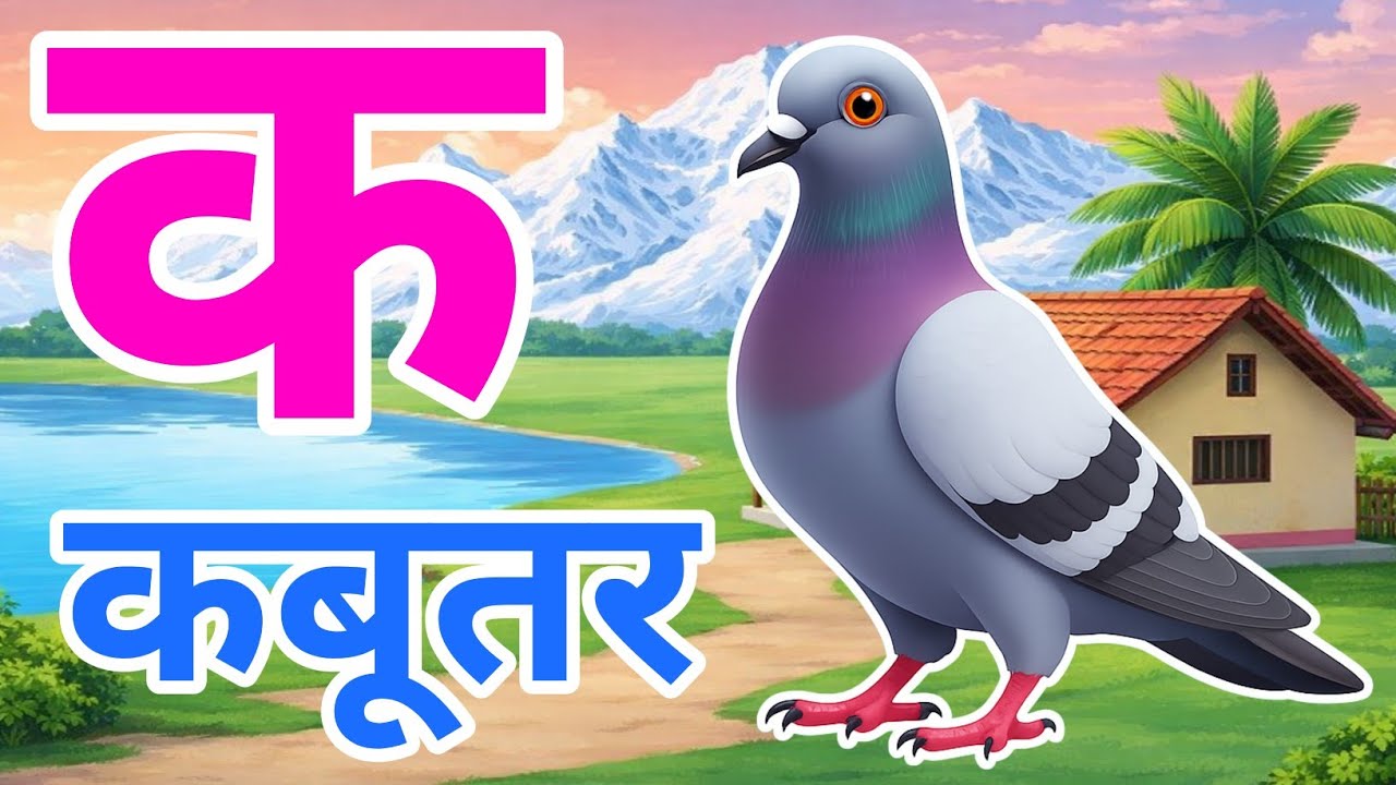 क से कबूतर, अ से अनार a se anaar k se kabutar I Hindi varnmala I ABCD क से कबूतर अ से अनार, for kids