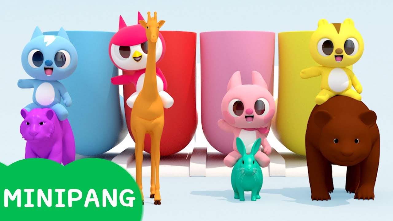 ⁣Aprende colores con Miniforce | tobogán de animales | Color play | Mini-Pang TV 3D Play