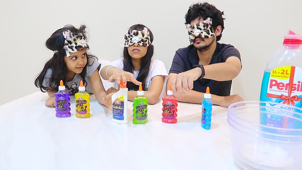 سوينا تحدي سلايم وعيونهم مغطيه  !!