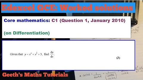 Edexcel AS/A-Level Core Maths C1 Jan 2010 - Question 1 (On Differentiation)