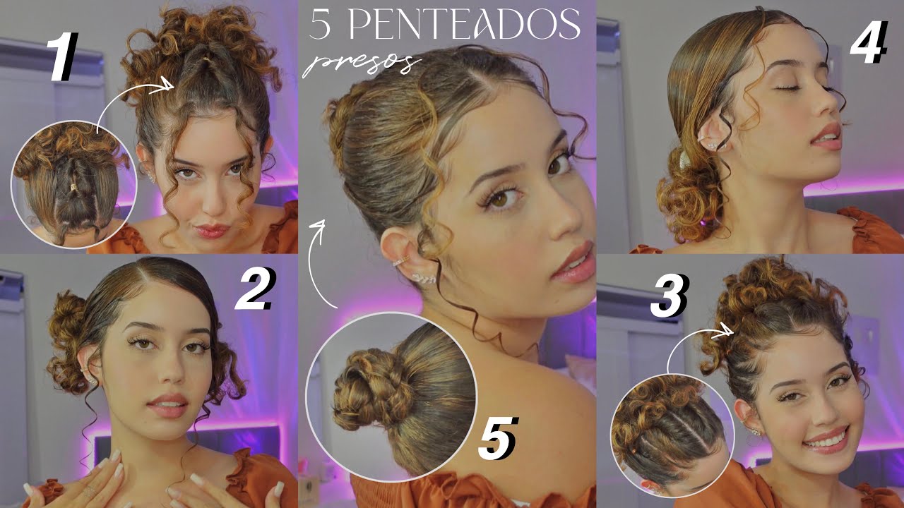 5 penteados presos 💆🏻‍♀️💕