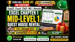 Exp22_Excel_Ch01_ML1_Rentals | Excel Chapter 1 Mid-Level 1 - Guest House Rental (Full answer 2025)