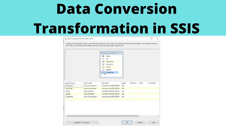 28 Data Conversion Transformation in SSIS