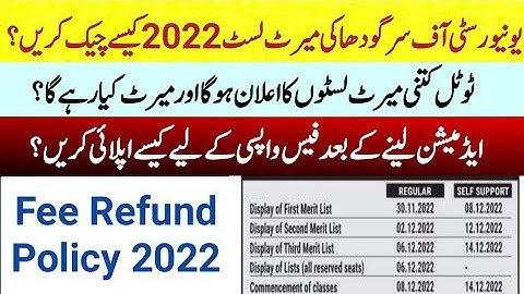 Total Expected Merit Lists of University of Sargodha|How to check merit list of University|