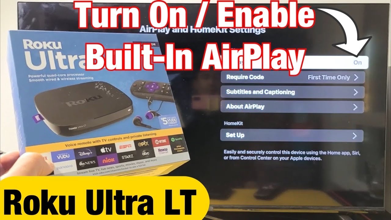 How to Turn ON / Enable Built-In AirPlay on Roku Ultra LT (Apple