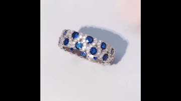 Lab-Created Sapphire Wide Band Ring #silver #ring #youareoneofakind #jewelry
