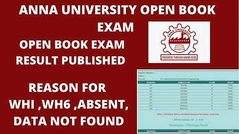 Anna university open book exam result published|All pass|Reason for WHI WH6 ABSENT &DATA NOT FOUND