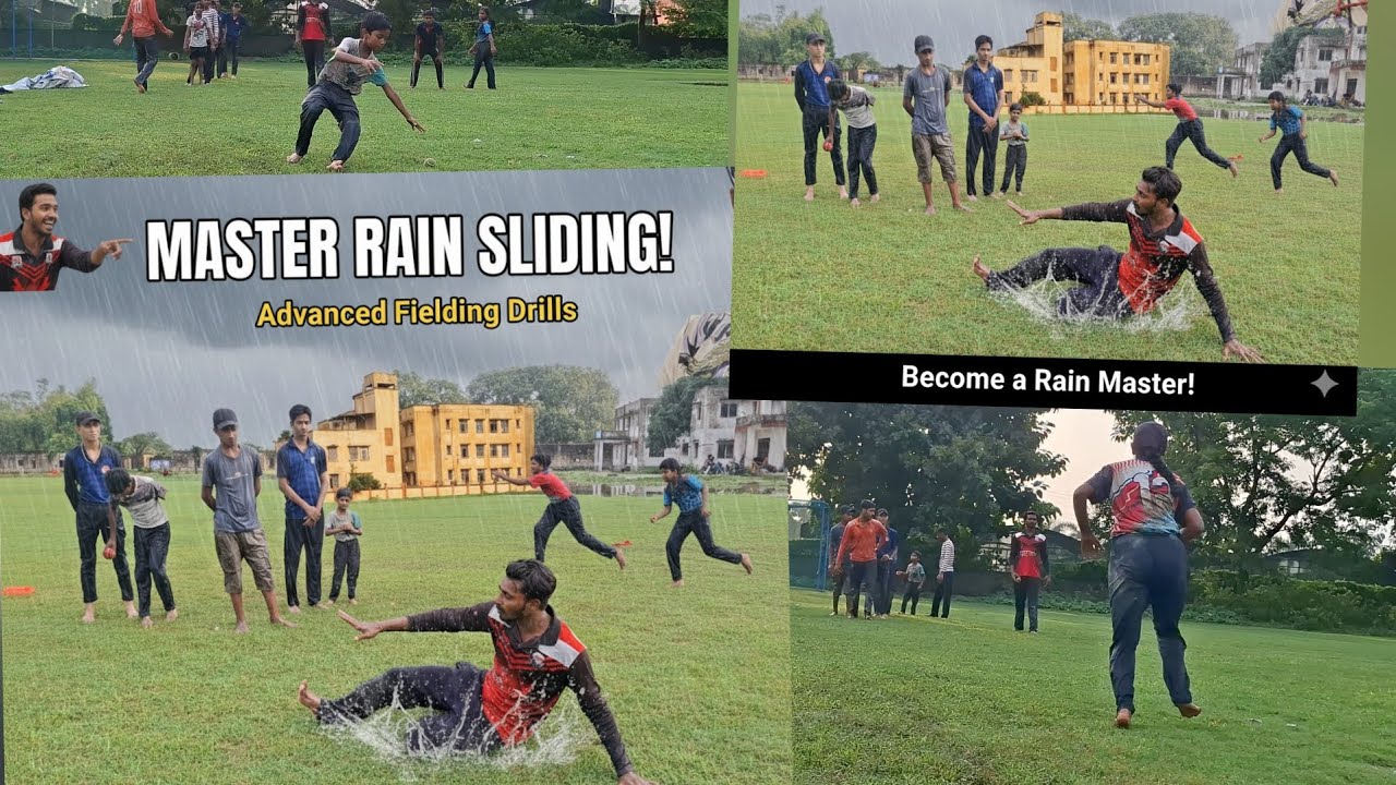 Fielding Diving and sliding techniques during rain 