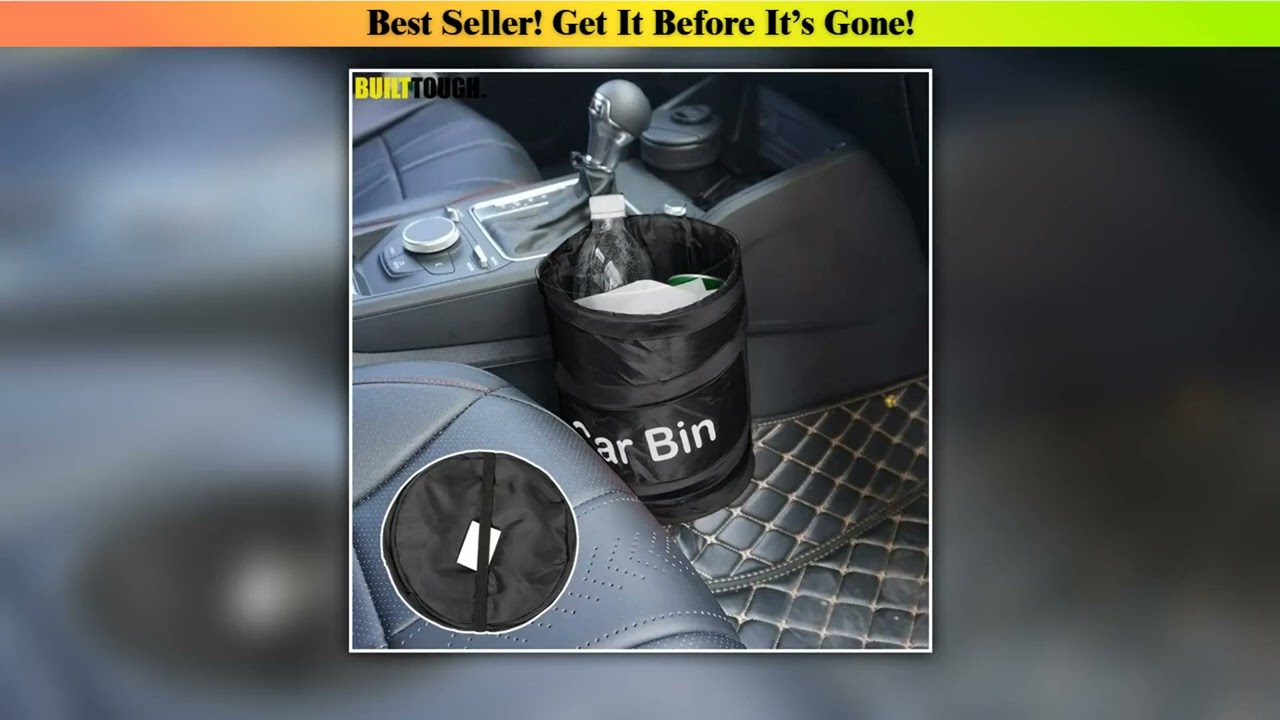 Best Collapsible Black Car Trash Can Pack Trash Bag Rubbish Waste Bin for Little Leak Proof Car Coo
