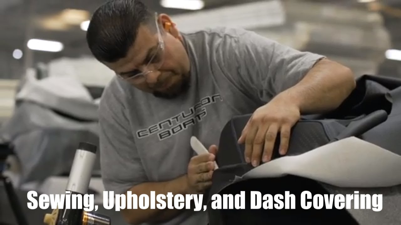 Sewing, Upholstery, and Dash Covering Boat Production Process YouTube