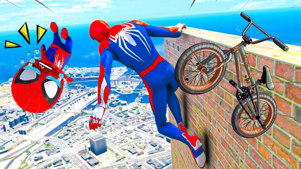 BEBÊ HOMEM ARANHA JOGADO DO PRÉDIO E LEVOU UM CASTIGO GTA 5 - SPIDER-MAN BABY VS PALHAÇOS 😱🤡💔