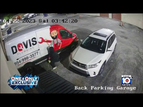 Video shows crook stealing equipment from plumbing business vans in ...