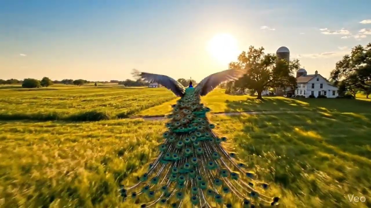 उड़ता हुआ मोर | Peacock Flying Video | National Bird Amazing Flight