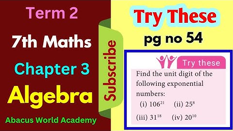 7th std  maths term 2 chapter 3 Algebra Try These pg no 54 #abacusworldacademy