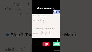 Find inverse #12thmaths #matrix #nonsingularmatrix #determinant #inverseofmatrix #cofactor #adjoint