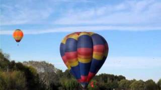Hot air balloons over Henley Lake in Masterton, NZ.