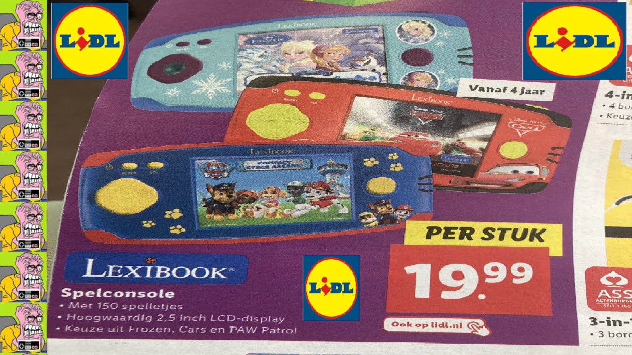 LEXIBOOK SPELCONSOLE € 19,99 ( LIDL ) 150 games - YouTube