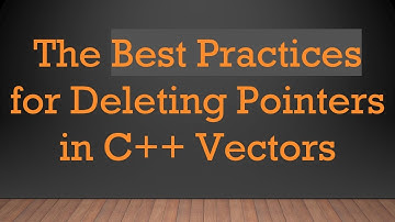 The Best Practices for Deleting Pointers in C+ +  Vectors