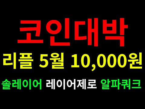 리플 5월 소송종료 만원 가능할까?  체인링크 오피셜트럼프 알파쿼크 레이어제로 솔레이어
