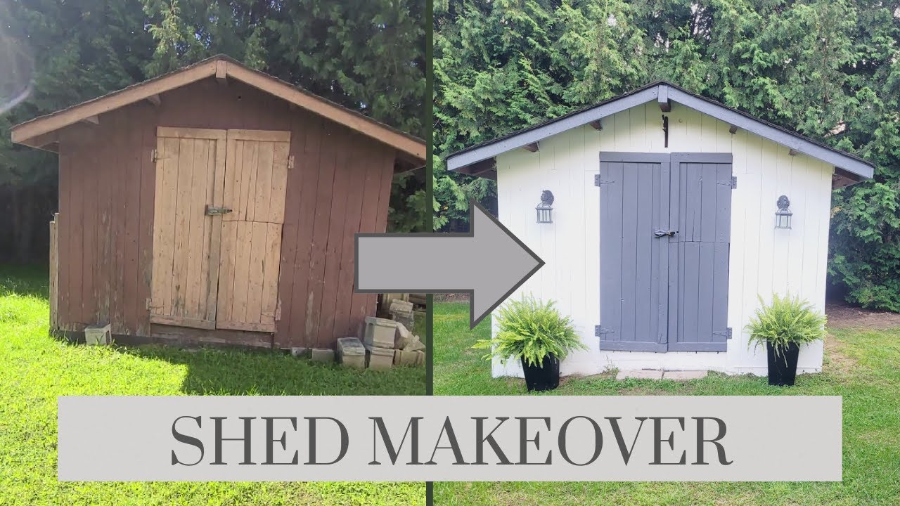 How to RENOVATE a GARDEN SHED for Under $30! - YouTube