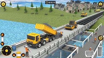 Bridge Construction Game #2 - Road Roller & Heavy Machines Driving - Android Gameplay