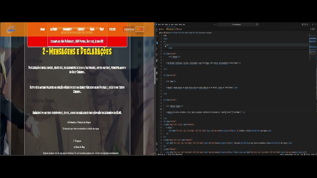 Pagina de Rules - HTML, CSS JAVASCRIPT E PHP! - YouTube