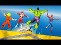 ALL SUPERHEROES FLYING CHALLENGE | Spiderman, Hulk & Power Rangers EXTREME JUMPING CONTEST #108
