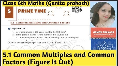Ncert Class -6th Maths Ganita Prakash | Chapter-5 Common Multiples And Common Factors | Solutions