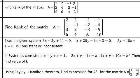Linear algebra questions and answers