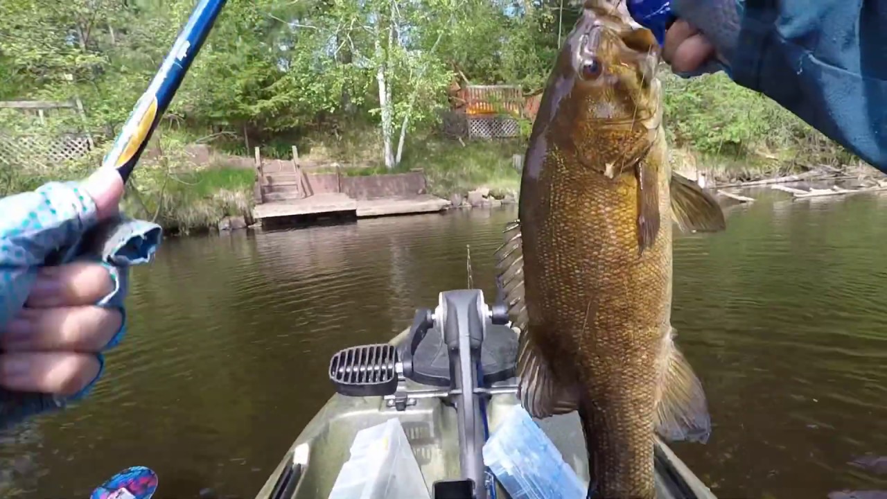 WI River smallmouth bass kayak fishing! YouTube
