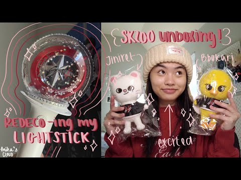 Skzoo Unboxing And Redecorating My Stray Kids Lightstick !! | Jiniret And Bbokari