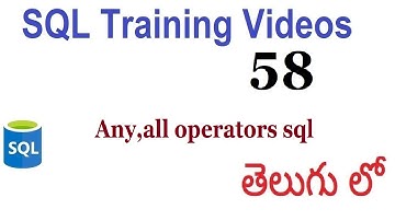 Any,all operators sql videos in telugu 58