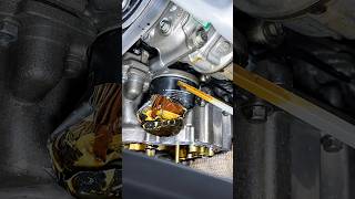 Damaged Oil Filter Inspection Close Up