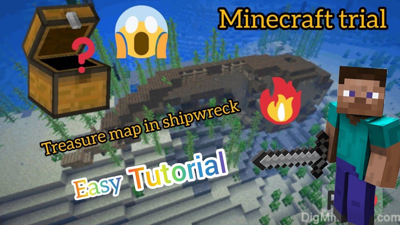 How to find treasure map in the shipwreck in Minecraft trial || # ...