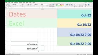 How to insert dates in Excel in different formats