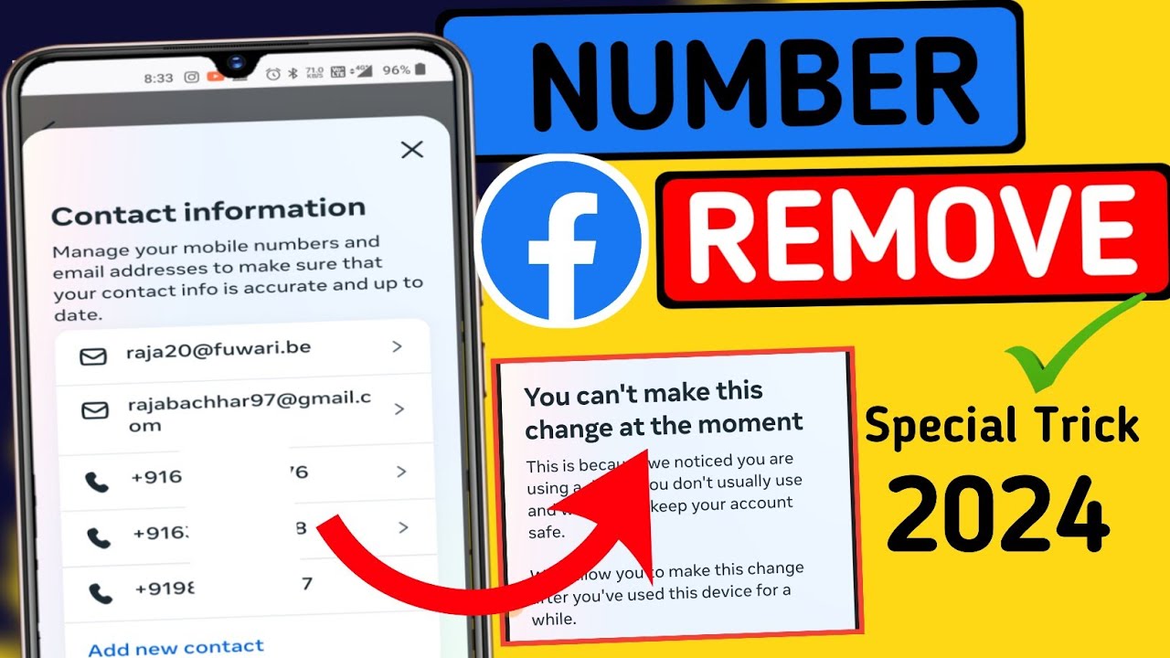 How to remove phone number on facebook account | You can't make this ...